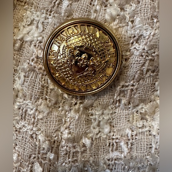 BALMAIN Tweed Fringe Trim Long Maxi Sweater Jacket 40 6 8 - Picture 6 of 11